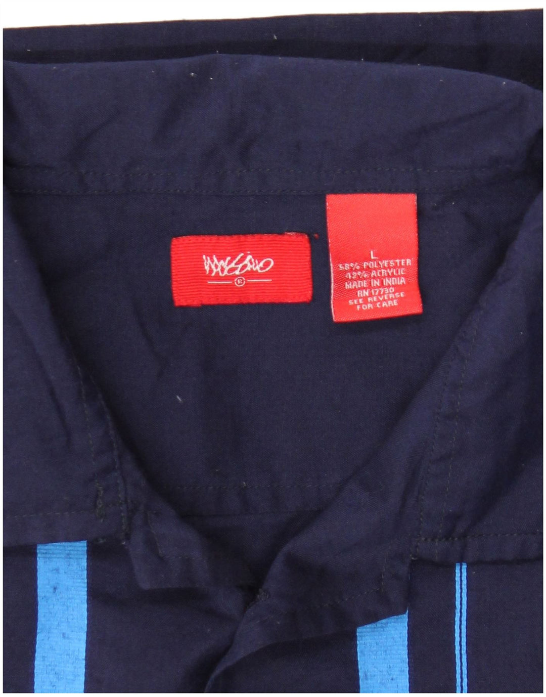 Mossimo Camisa Manga Corta Niño 14-15 Años Grande Azul Marino Rayas