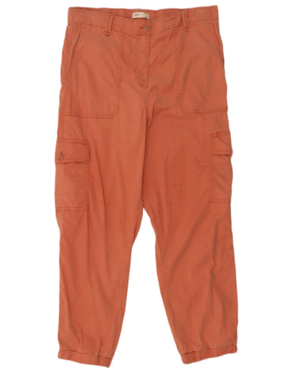 Marks & Spencer Pantalones Cargo Cortos para Mujer UK 40 Large W32 L26 Naranja
