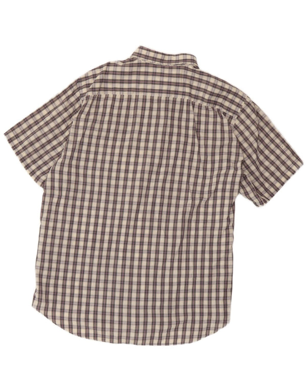 Mario Ferrari Camisa de manga corta para hombre Cuadros gris medio