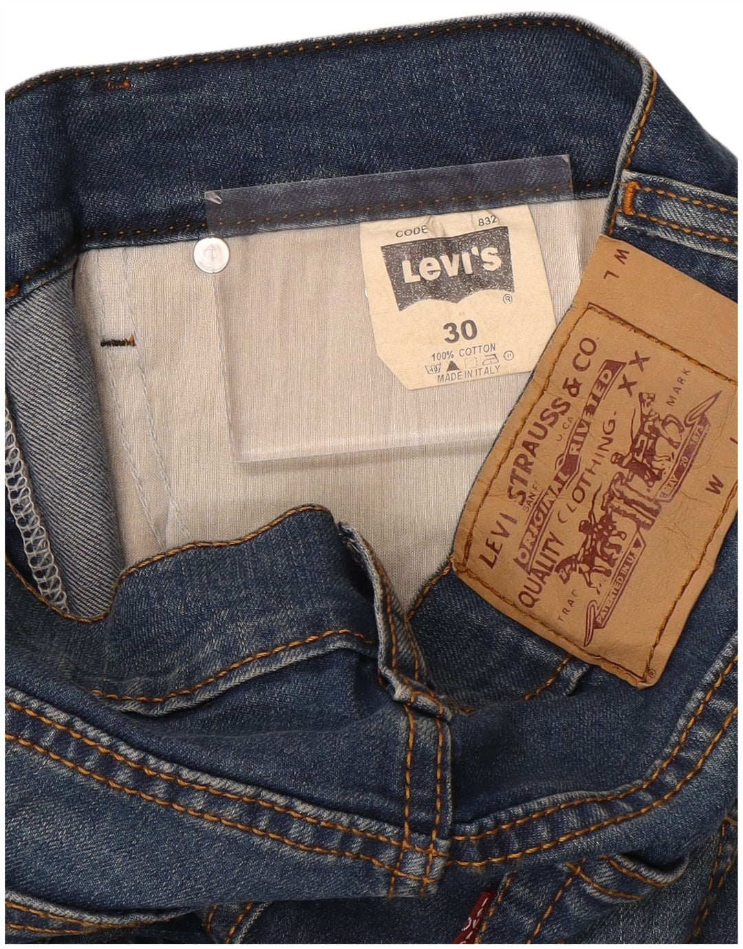 LEVI'S Womens Straight Jeans W30 L33 Blue Cotton