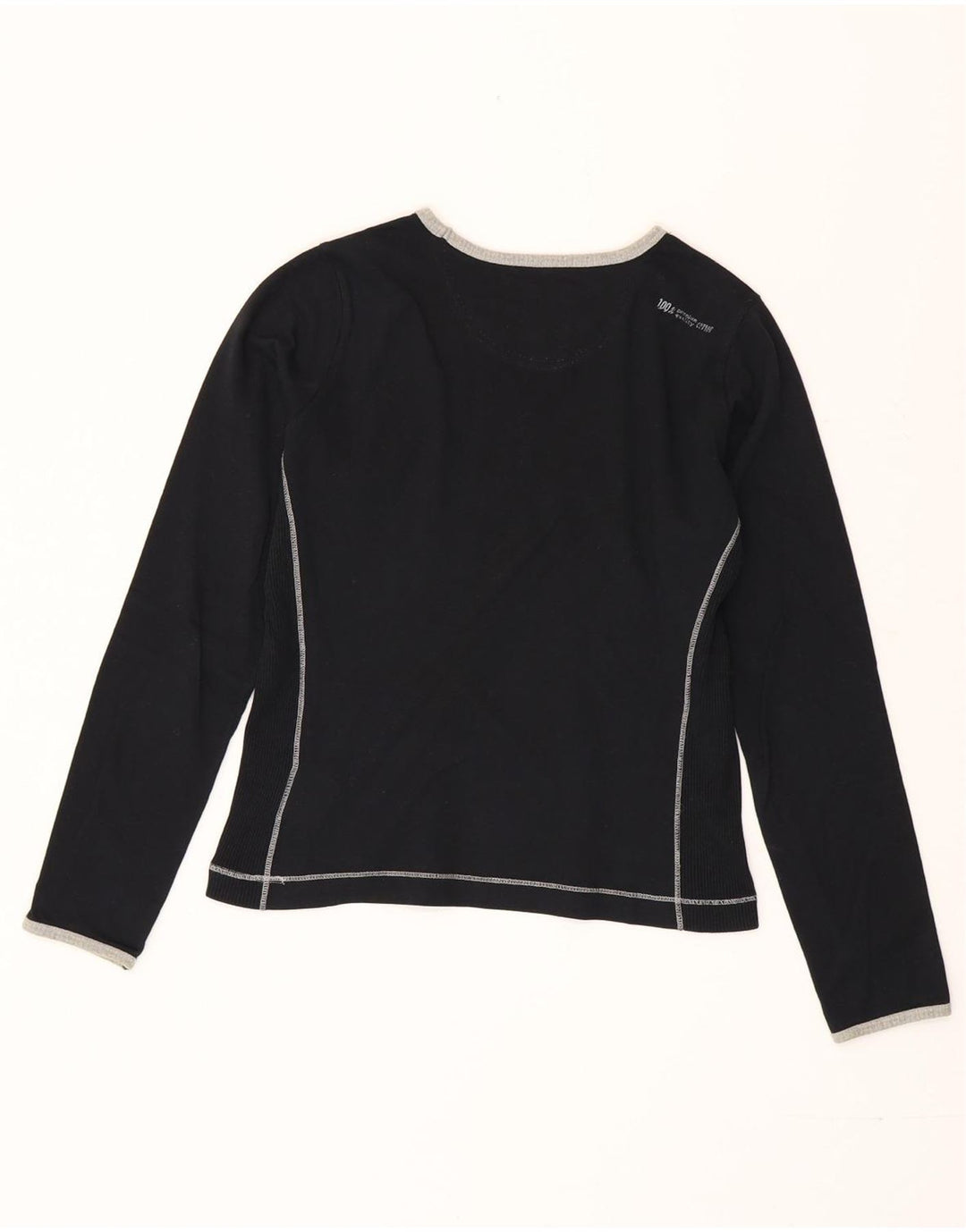 Champion Heritage Classics Graphic Top Manga Larga para Mujer UK 10 Small Negro