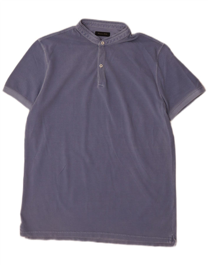 Massimo Dutti Polo Casual Fit Hombre Azul Grande