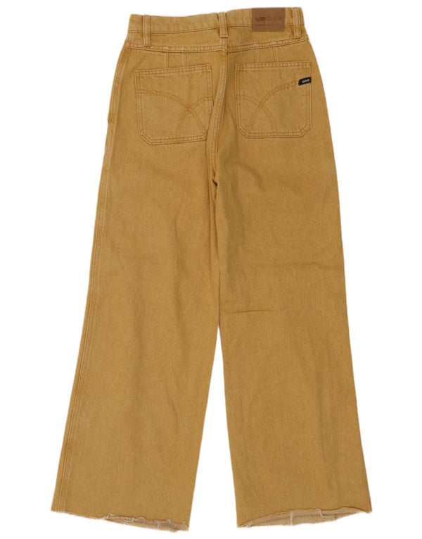 Jeans De Pierna Ancha Y Talle Alto Para Mujer Gas W27 L23 Algodón Amarillo