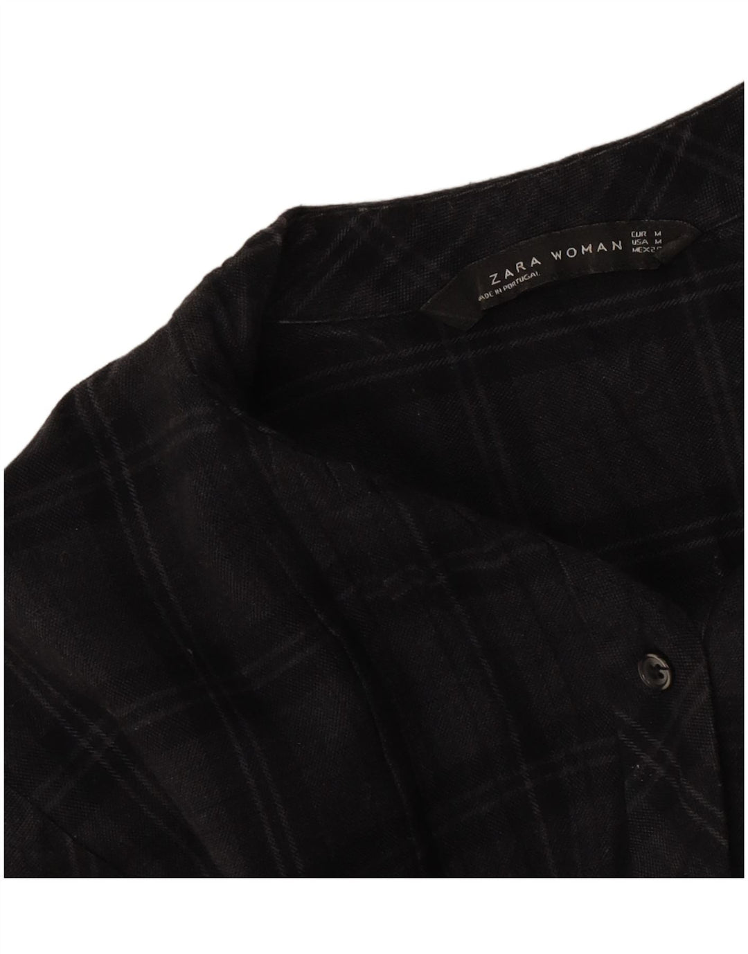 Zara Vestido Recto De Manga Larga Para Mujer UK 44 Cuadro Gris Medio