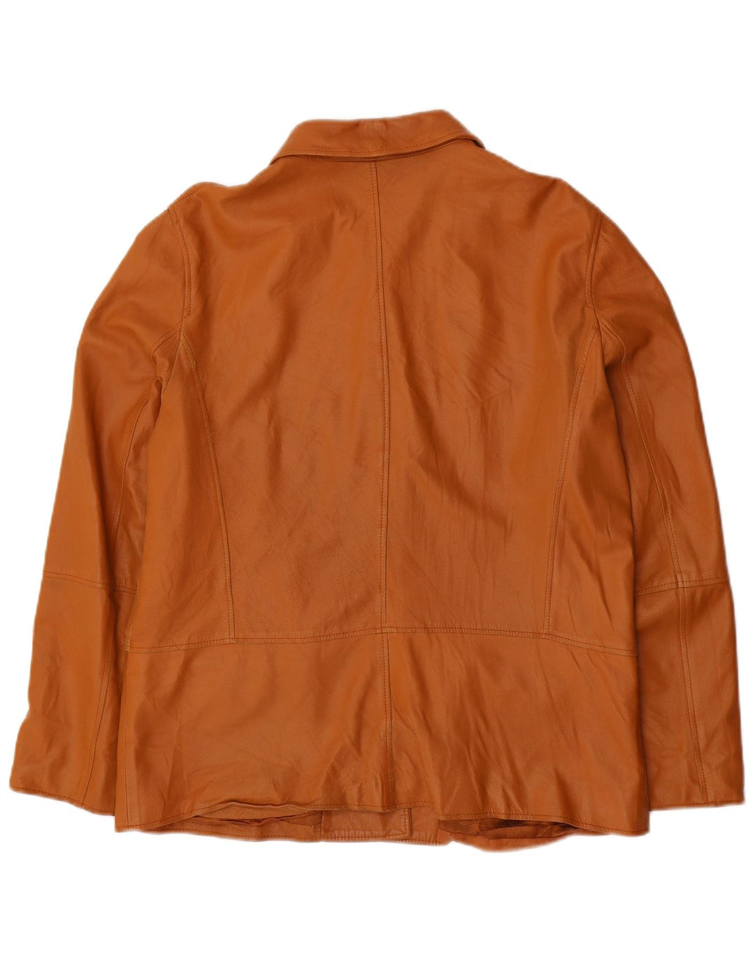 Marella Chaqueta de cuero para mujer UK 46 Cuero marrón grande