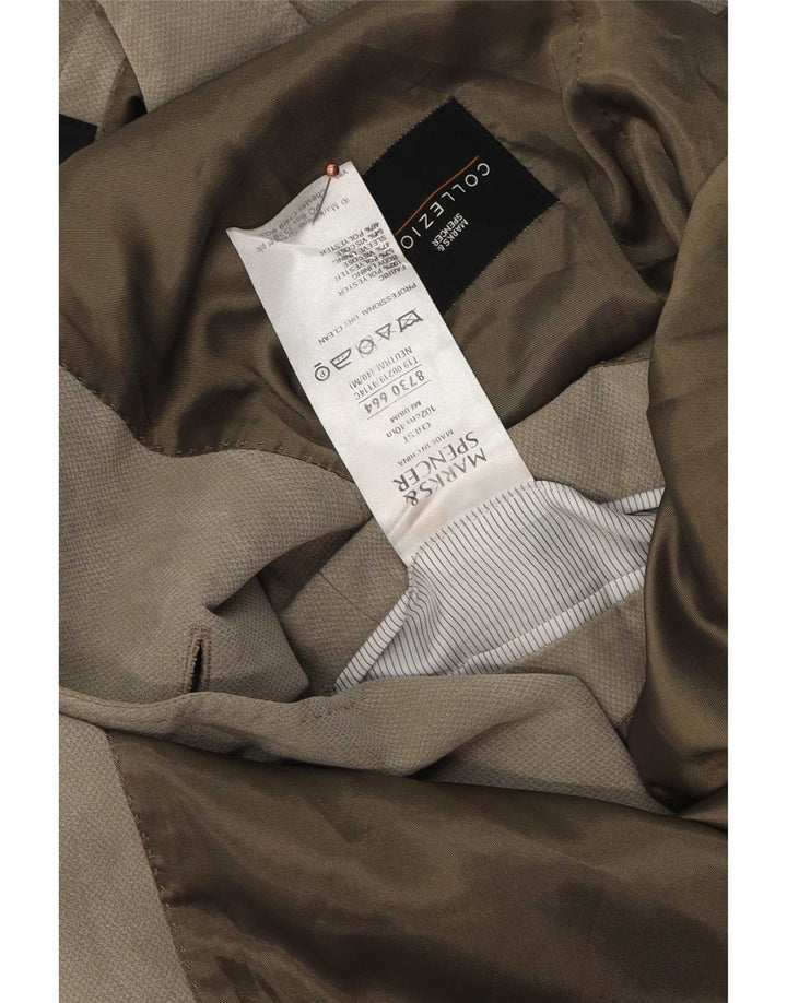Marks & Spencer Chaqueta tipo blazer de 2 botones para hombre UK 40 Poliéster beige medio