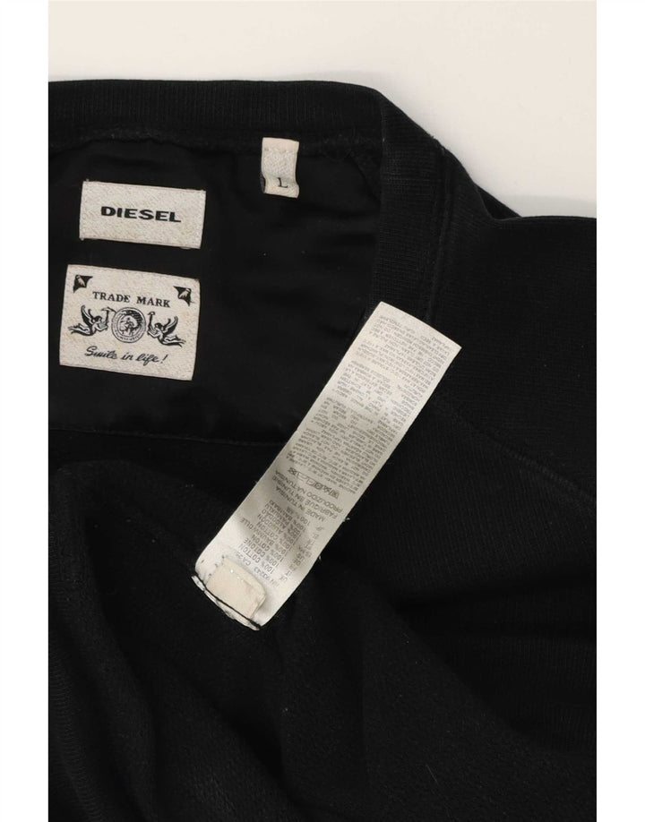 Diesel Hombre Sudadera Jumper Grande Algodón Negro