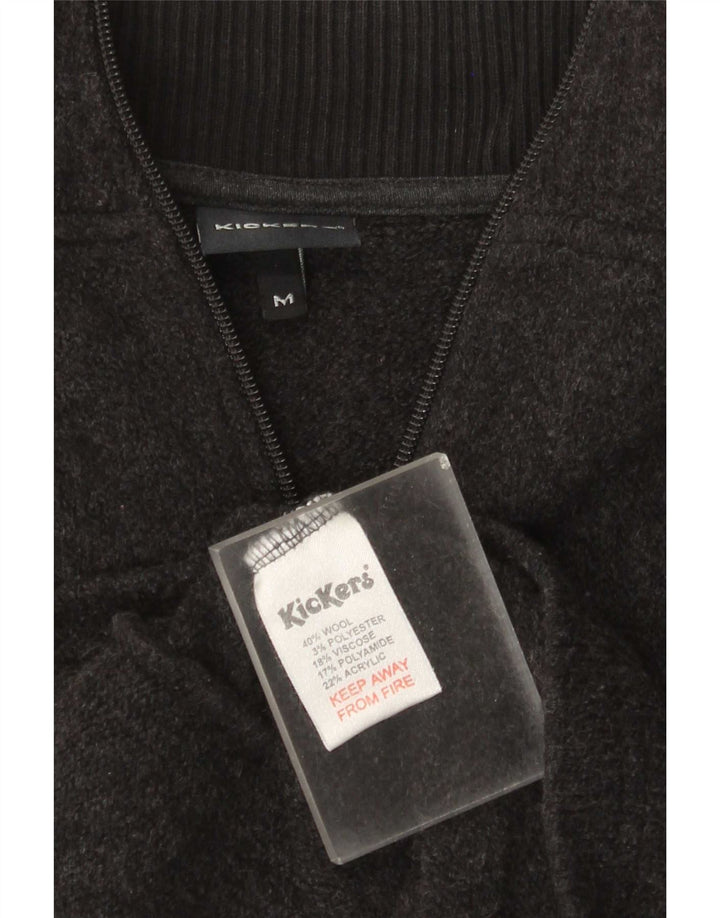 Kickers Cárdigan para mujer, talla 44, lana gris medio