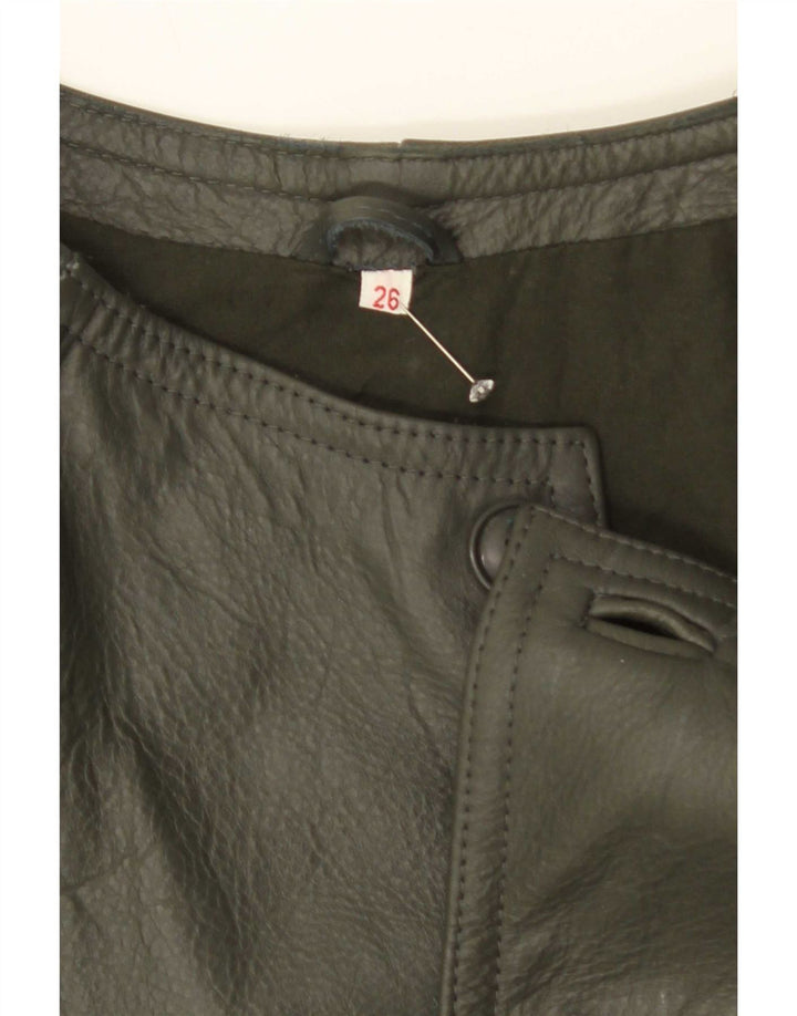 Vintage hombres montar chaqueta de cuero Reino Unido 38 medio verde colorblock
