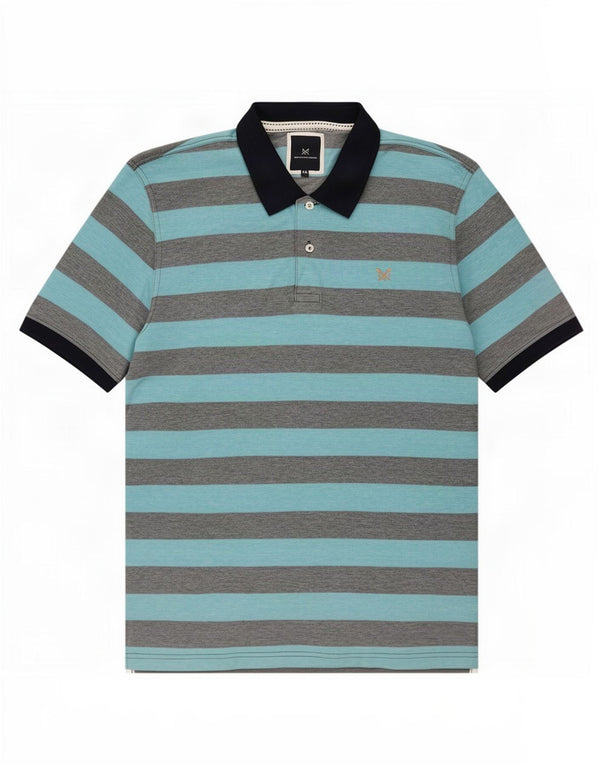 Crew Clothing Polo para hombre 2XL Algodón a rayas azules