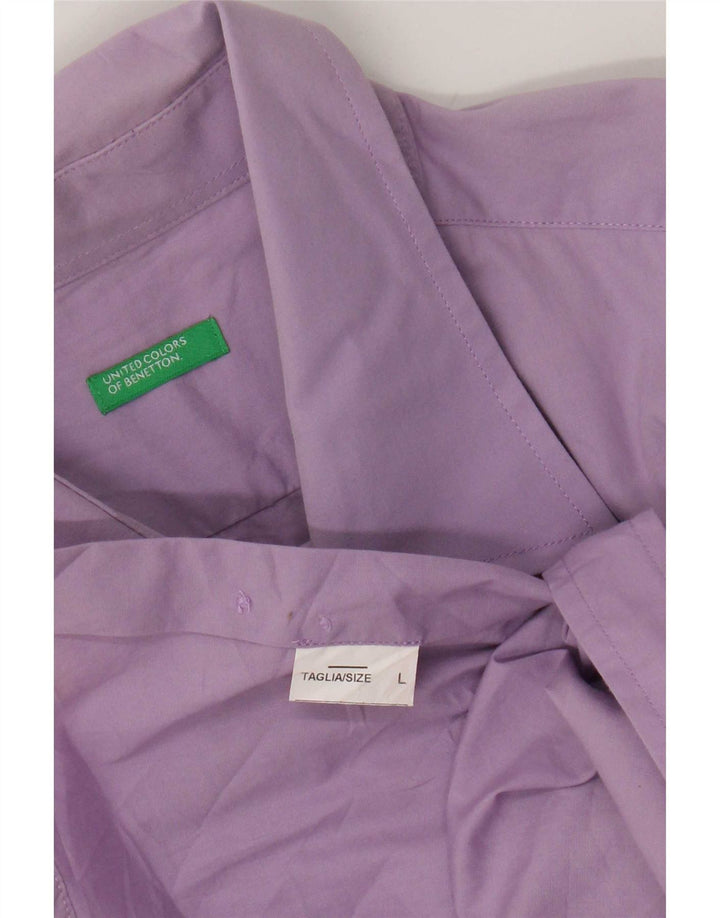 Camisa Benetton Hombre Morado Grande