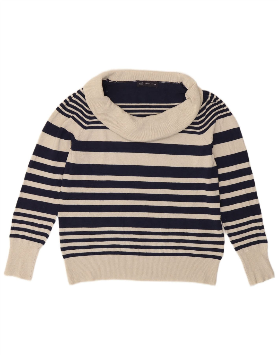 Marks & Spencer Suéter tipo jersey con cuello vuelto para mujer UK 44 Grande Azul marino