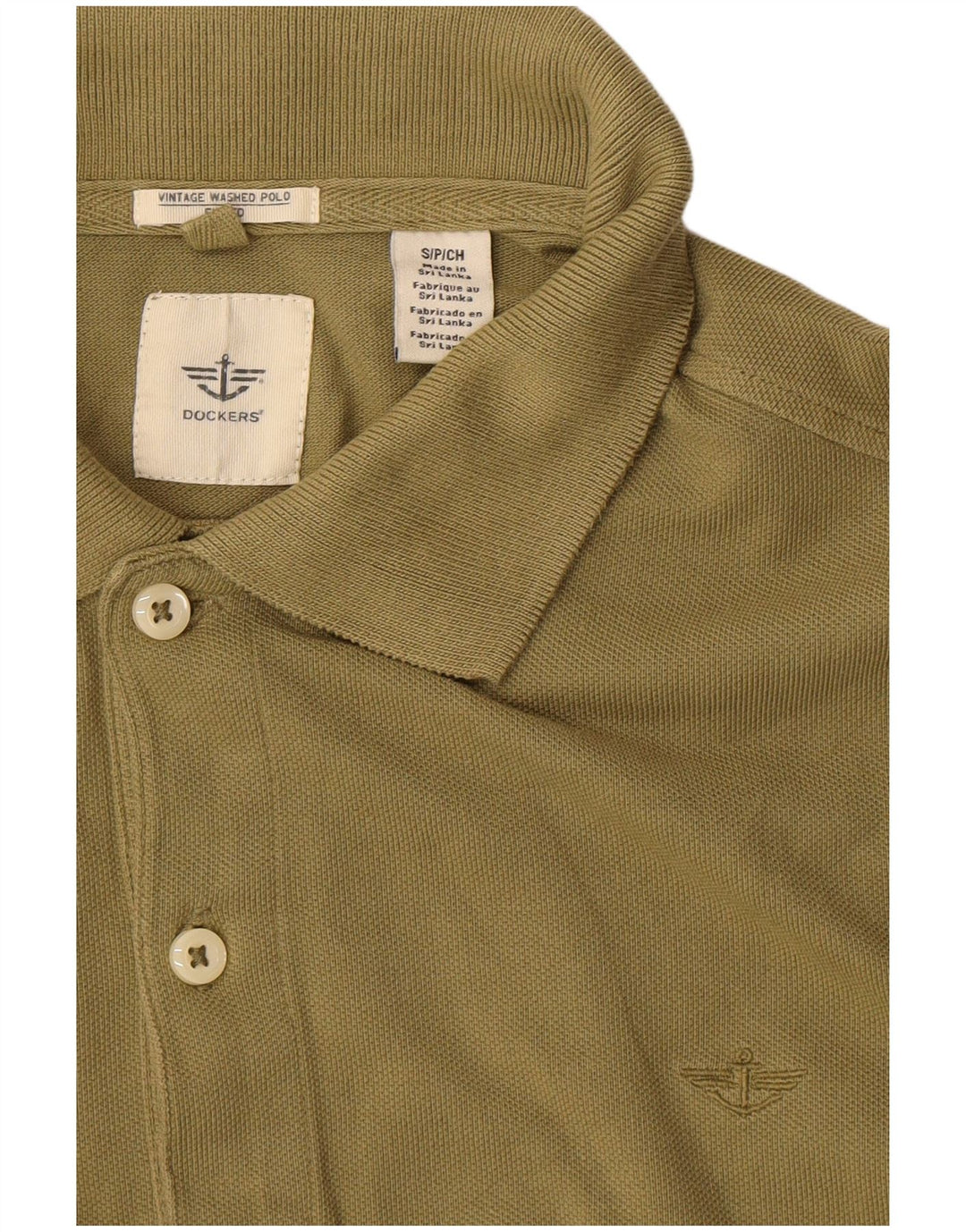 DOCKERS Polo para hombre pequeño caqui