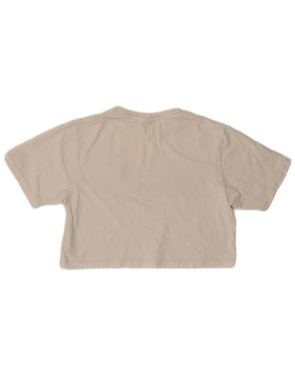 Ellesse Camiseta corta gráfica para mujer UK 8 Small White Cotton