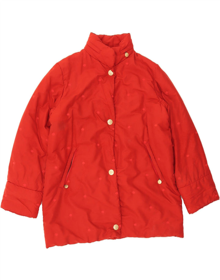 VINTAGE Womens Oversized Windbreaker Coat IT 42 Medium Red Spotted Vintage Vintage and Second-Hand Vintage from Messina Hembry 
