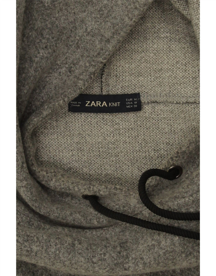 Zara Mujer Sudadera con Capucha Extragrande UK 44 Acrílico Gris Medio