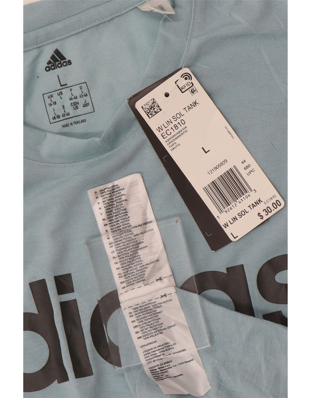 Adidas Mujer Graphic Vest Top UK 16/18 Grande Azul Poliéster Deportes
