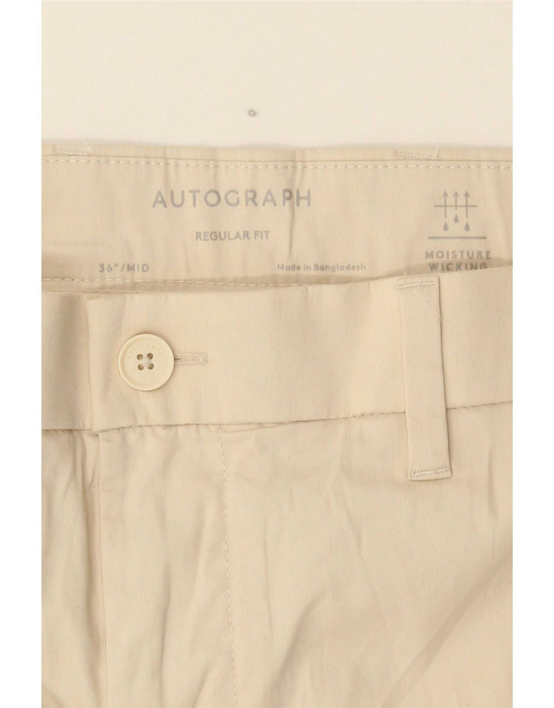 Marks & Spencer Pantalones cortos chinos de corte regular Autograph para hombre W36 Large Beige