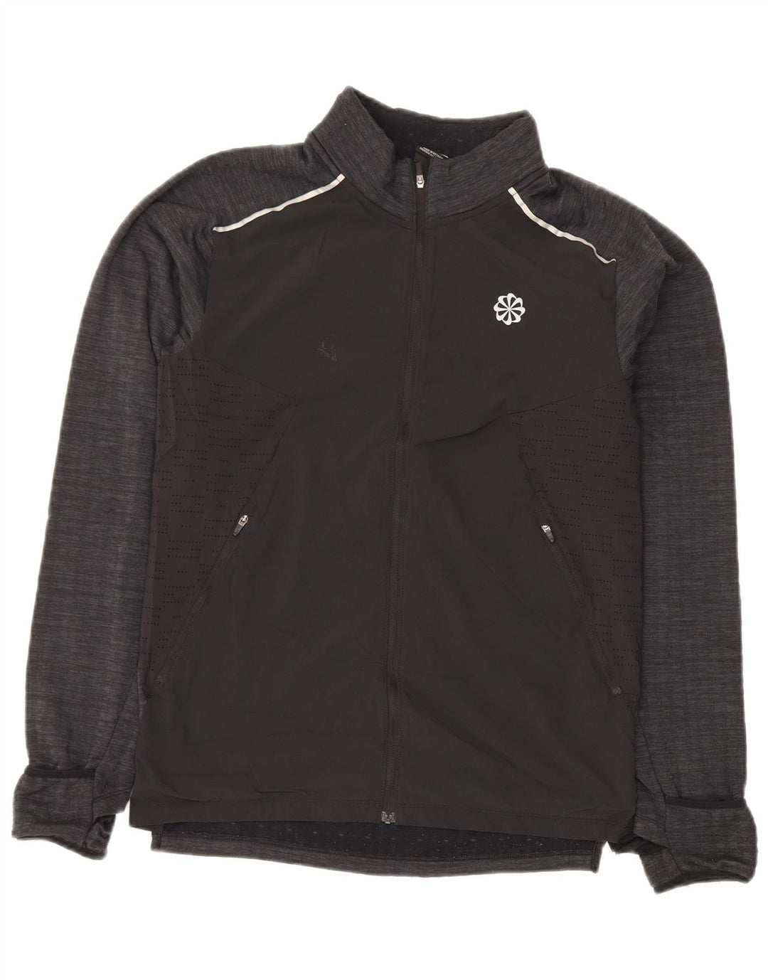 Nike - Chaqueta de chándal para hombre, talla pequeña, poliéster moteado negro