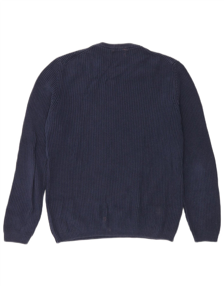 ZARA Hombre Jersey Cuello Redondo Jersey Medio Azul Marino Algodón