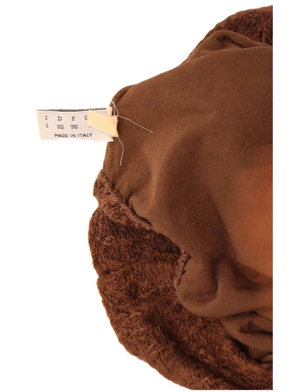 Vintage mujer manga larga body UK 12 medio marrón poliamida