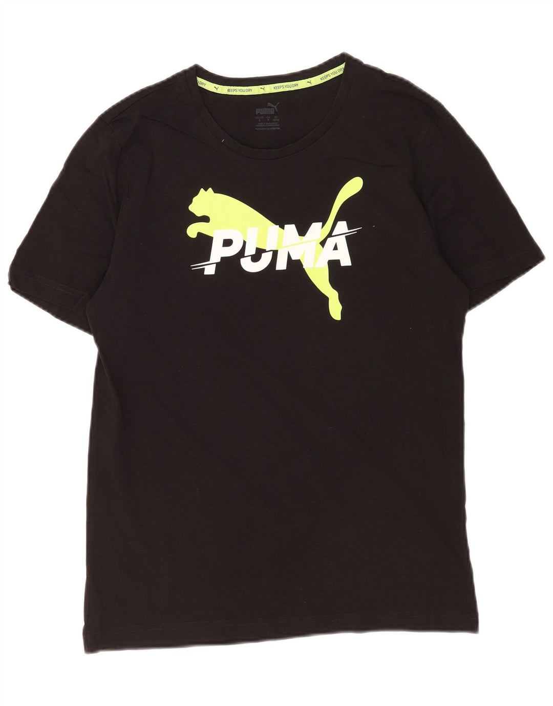 Puma - Camiseta gráfica para hombre, talla pequeña, color negro