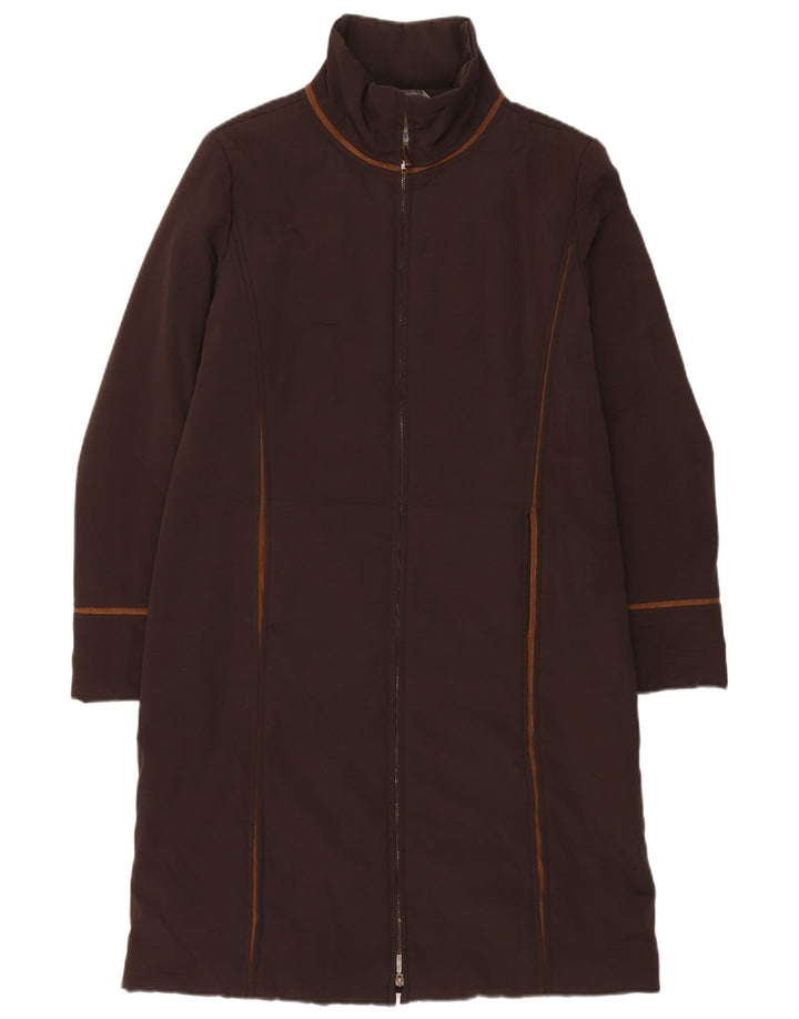Sportmax Abrigo acolchado de ajuste regular para mujer UK 44 Grande Poliéster marrón