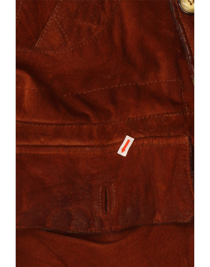 Chaqueta de ante vintage para hombre IT 54 2XL cuero marrón