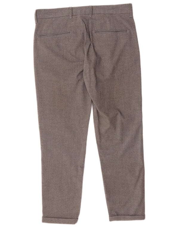 Zara Mens Crop Chino Pantalón EU 36 XS W29 L24 Poliéster Gris