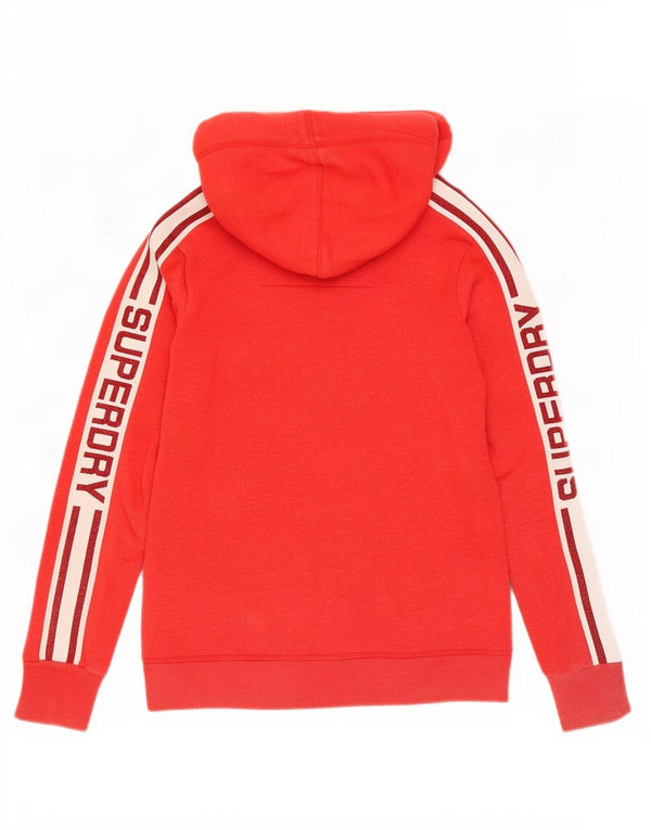 Superdry Jersey con capucha gráfica para mujer Reino Unido 40 Small Rojo Colorblock Algodón