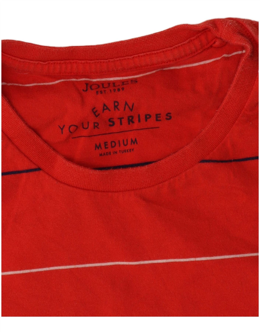Camiseta Joules Hombre Top Medium Rojo Rayas Algodón