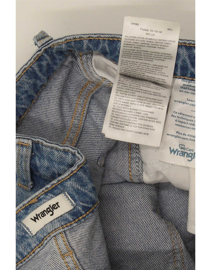 Wrangler Vaqueros Mom Rectos Para Hombre W36 L32 Algodón Azul
