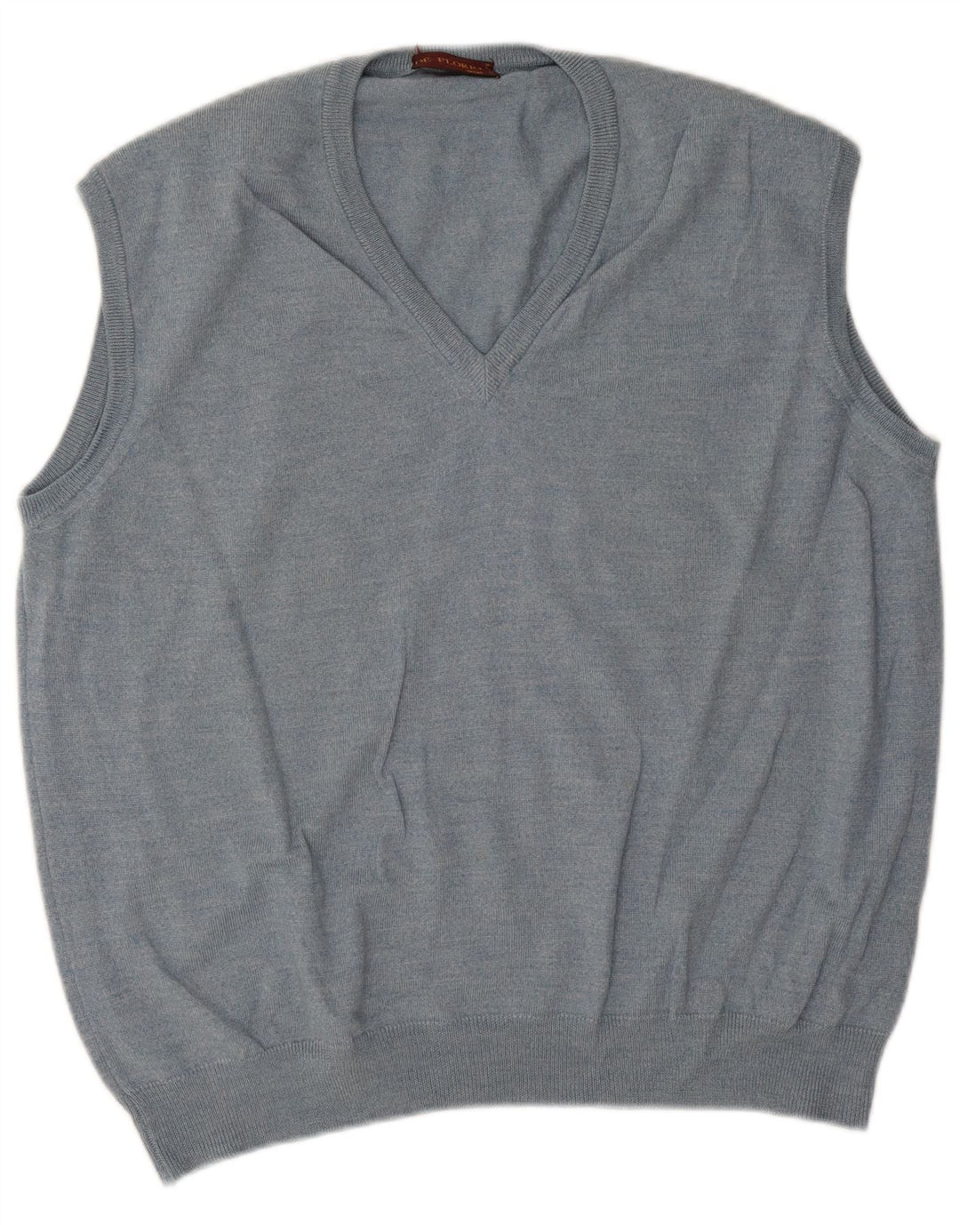 Vintage hombres chaleco tanque top grande azul nueva lana