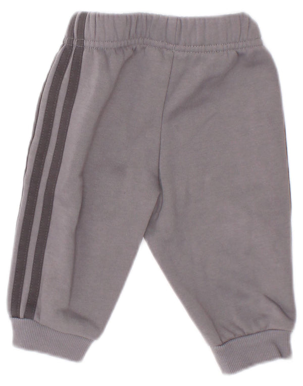 Adidas - Pantalones de chándal para bebé, niño, 0-3 meses, algodón gris