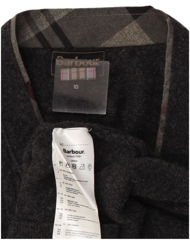 Barbour - Cárdigan para mujer, talla 10, lana gris pequeña