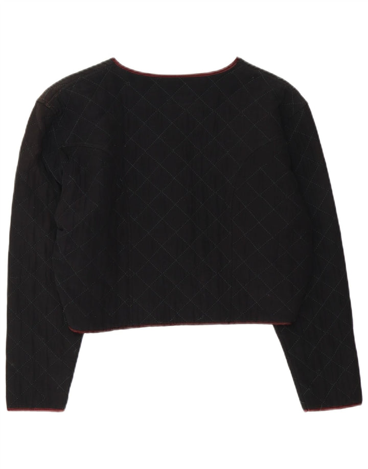 Pinko Chaqueta Bolero Acolchada para Mujer UK 44 Medium Viscosa Negra