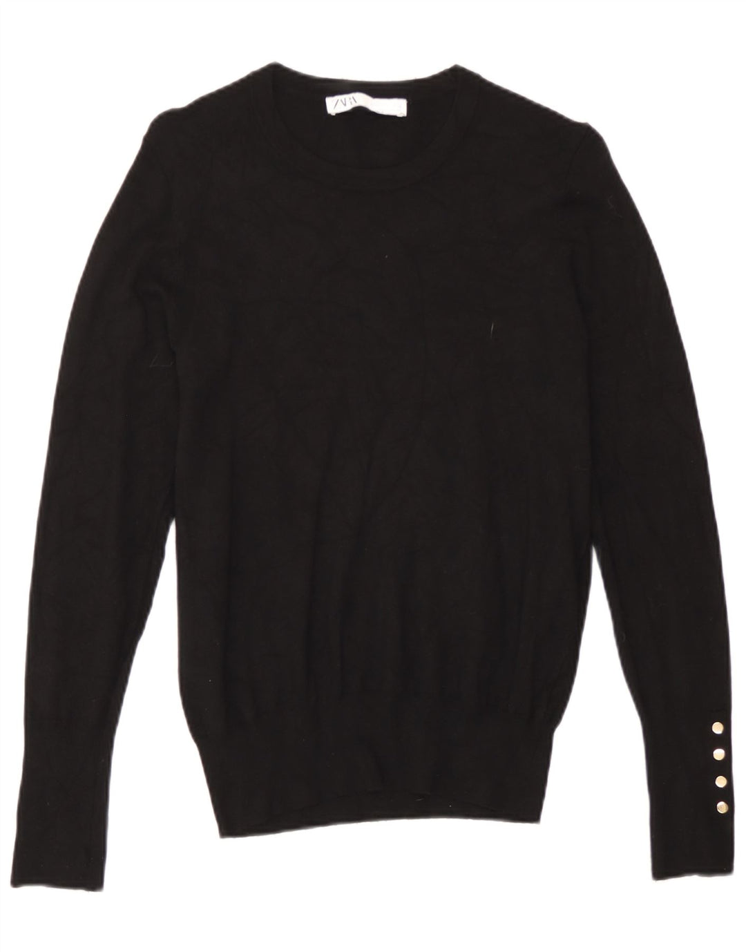 Zara - Jersey de cuello redondo para mujer, talla 40, talla M, color negro