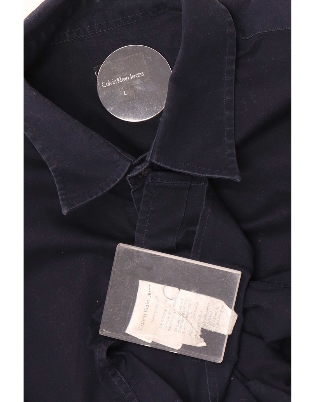 Calvin Klein Jeans Camisa para hombre grande azul marino algodón