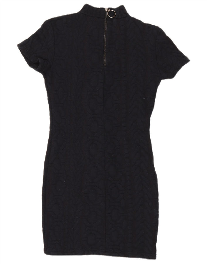 Topshop Vestido tipo jersey de manga corta para mujer UK 10 Small Poliéster negro