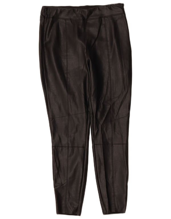 Topshop Pantalones de piel sintética ajustados de cintura alta para mujer, talla 10 W26 L25, color negro