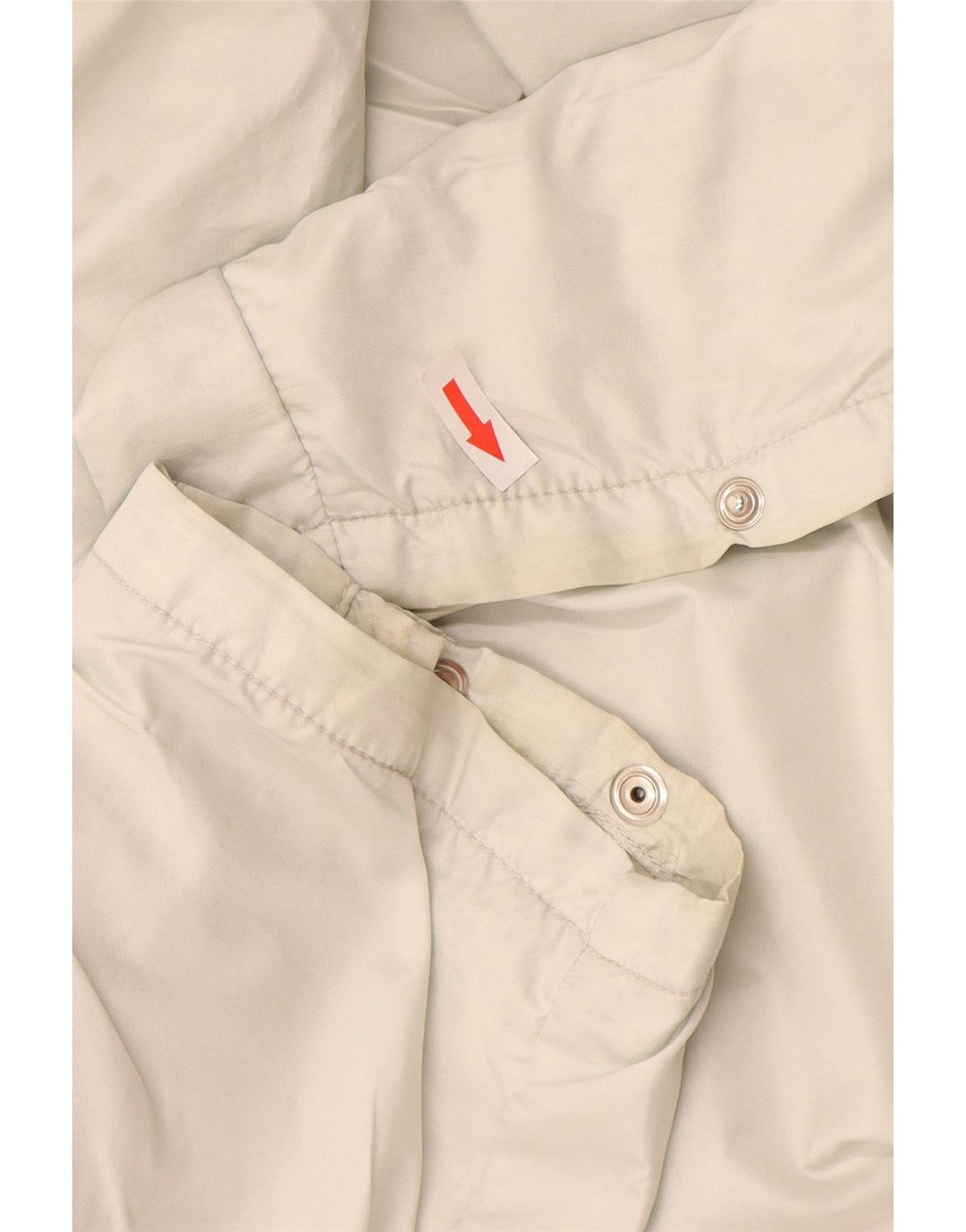 Vintage mujer cortavientos pantalones Reino Unido 12 medio poliéster blanco apagado