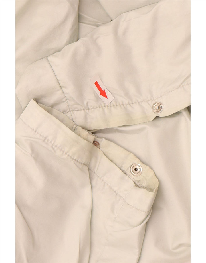 Vintage mujer cortavientos pantalones Reino Unido 12 medio poliéster blanco apagado