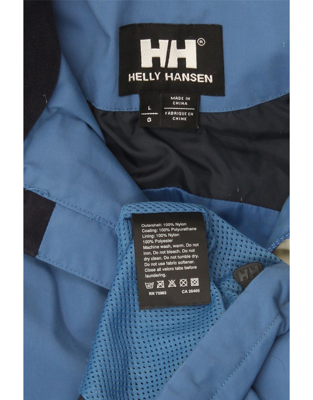 Helly Hansen Chaqueta cortavientos con capucha para hombre Reino Unido 40 Grande Azul Colorblock