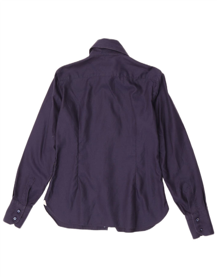 Camisa Barba Mujer IT 44 Medium Azul Marino Algodón
