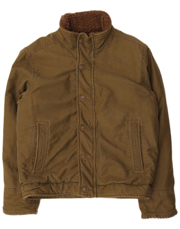 Abercrombie & Fitch Chaqueta Sherpa para hombre Reino Unido 38 Algodón caqui mediano
