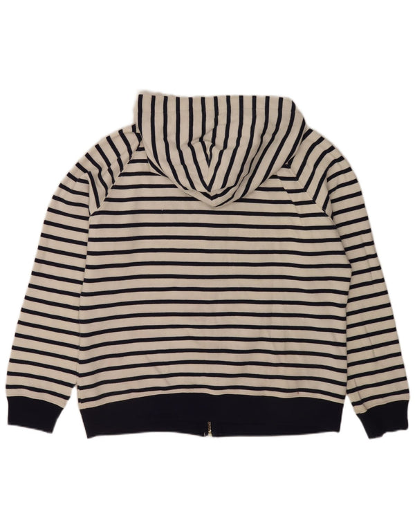 Joules Suéter con capucha y cremallera de ajuste regular para mujer UK 46 Large White Stripes