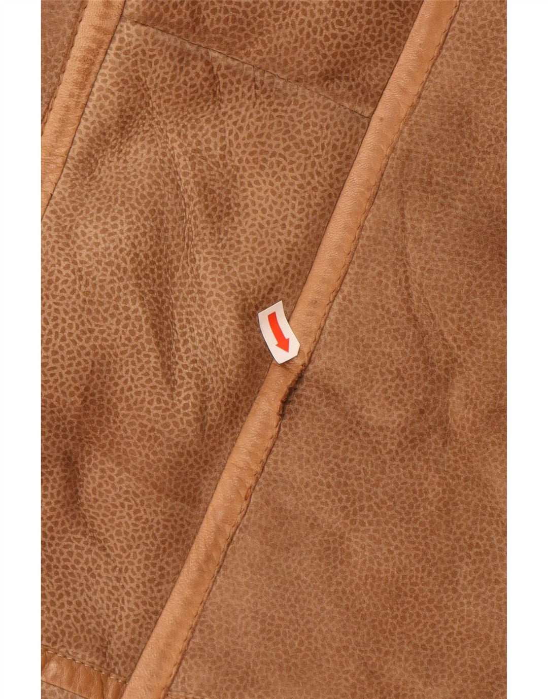 VINTAGE Abrigo de piel de oveja para mujer Reino Unido 16 Estampado animal marrón grande