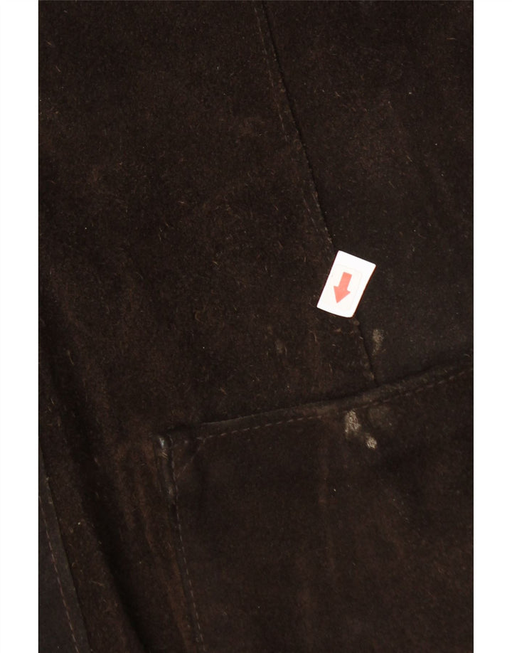 Vintage mujer ante chaqueta Reino Unido 12 marrón medio