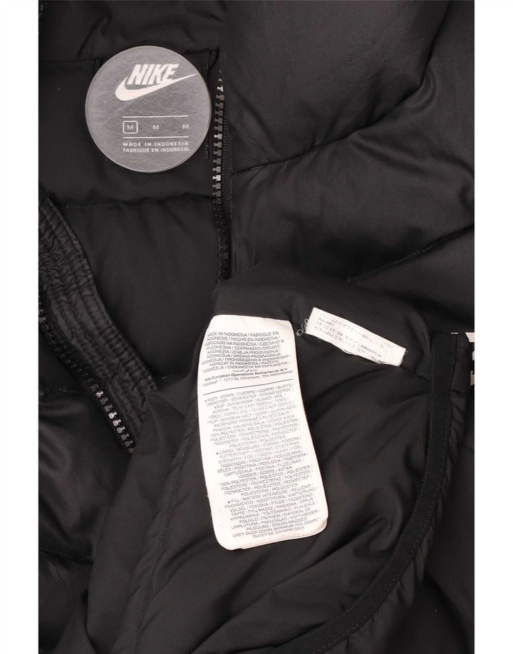 Nike Chaqueta acolchada con capucha para hombre UK 38 Mediana Negro Poliéster