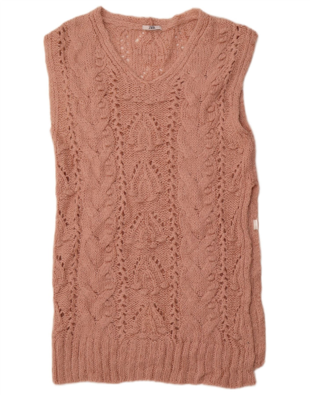 ZARA Mujer Camiseta Sin Mangas Chaleco Largo UK 46 Large Rosa